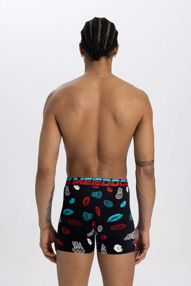 Dollcini Légáteresztő Pamut Férfi Boxeralsó - 95% Pamut, Csókmintás, 3 darabos szett