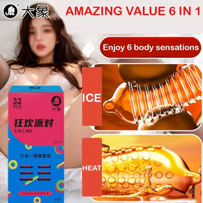 Dollcini 6 az 1-ben Óvszerkészlet – Változatos Élmények, 32 db