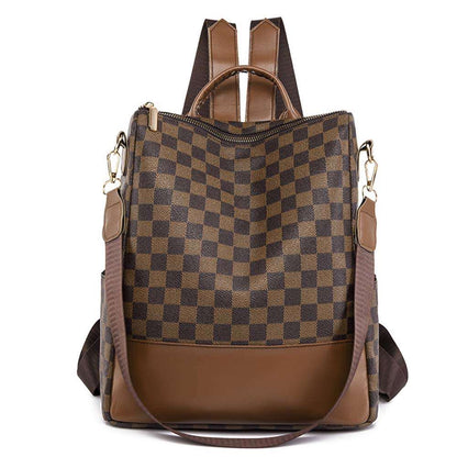 Dollcini, divatos nõi kockás hátizsák, mûbõr táska, utazás/munka/napi