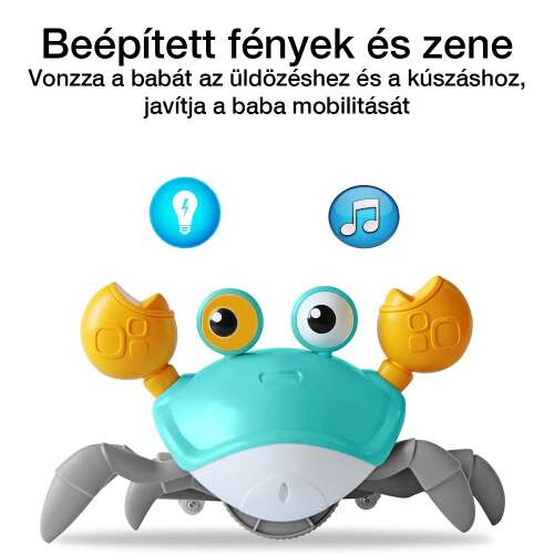 Dollcini Interaktív Rák Babajáték – Zenélő, LED-fényes Készségfejlesztő