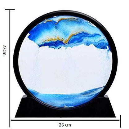 Dollcini Otthon 3D Dinamikus Homokfestmény – Közepes Üvegkeret Dekoráció,12", 27 cm