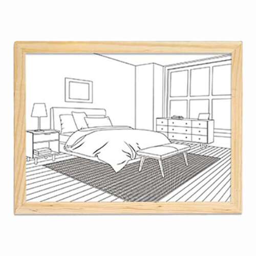 Dollcini Otthon LED Világító Falikép – USB-s, Fa Keretes Dekor