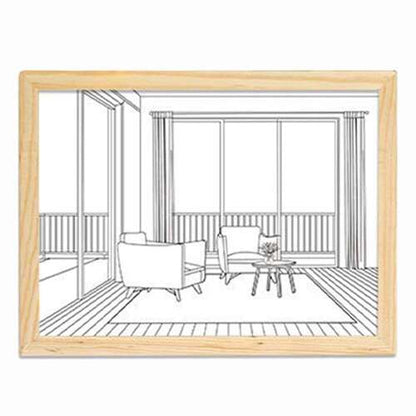 Dollcini Otthon LED Világító Falikép – USB-s, Fa Keretes Dekor