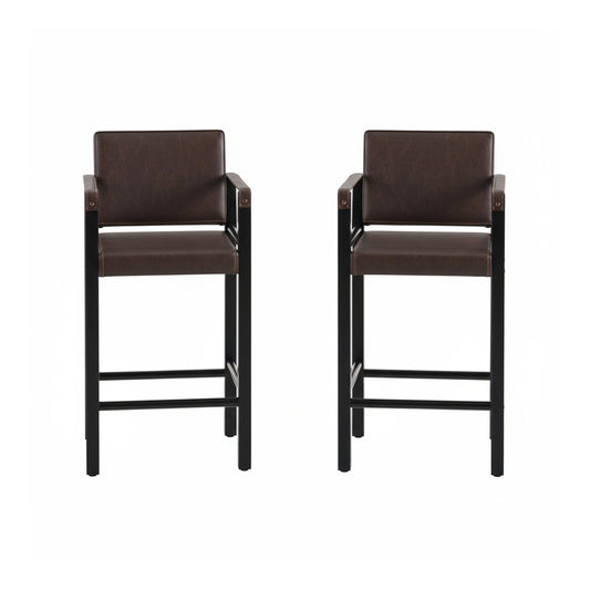 Dollcini Otthon Modern Karfás Bárszék – Prémium Bőr, 2 darabos szett