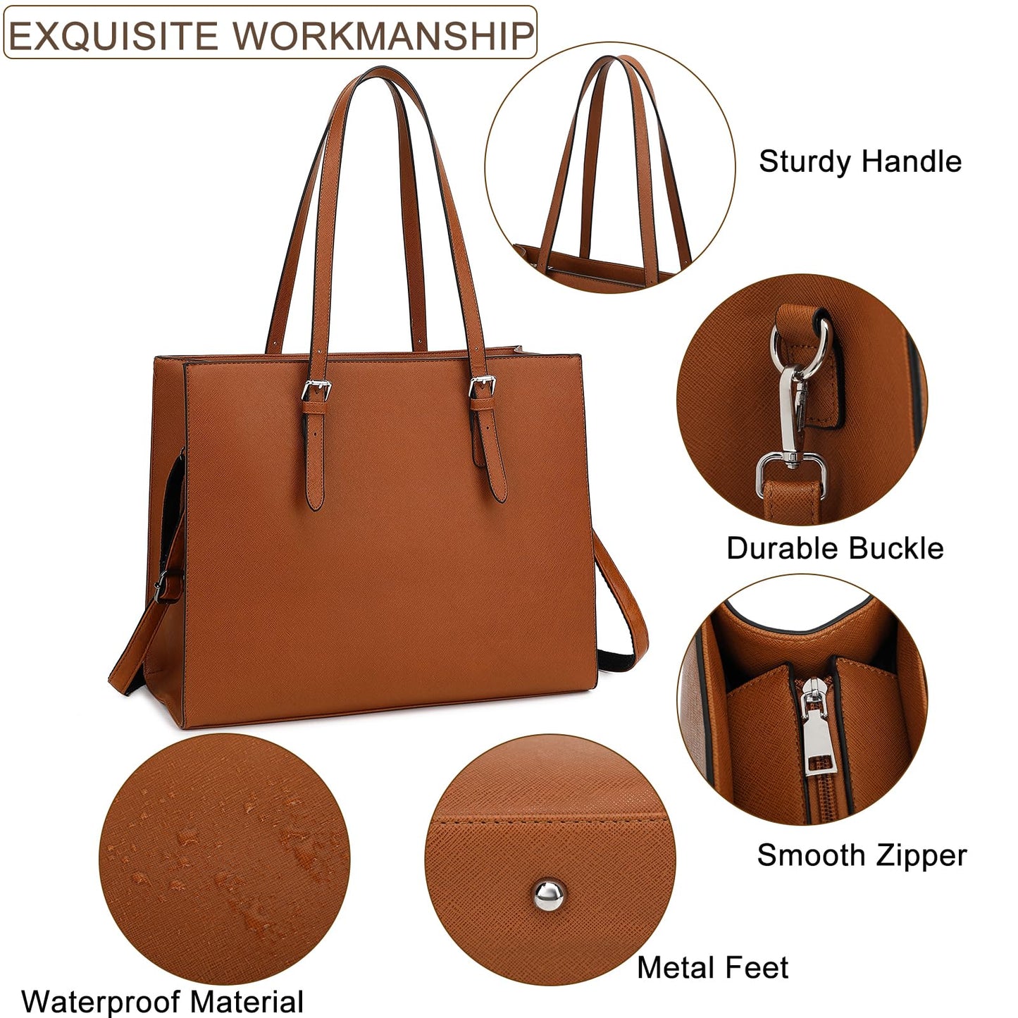 Dollcini Elegáns Női Laptoptáska – 15.6”-os, Vízálló Műbőr