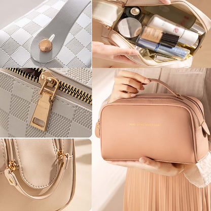 Dollcini Stílusos Kozmetikai Táska – Vízálló műbőr, Nagy Kapacitású